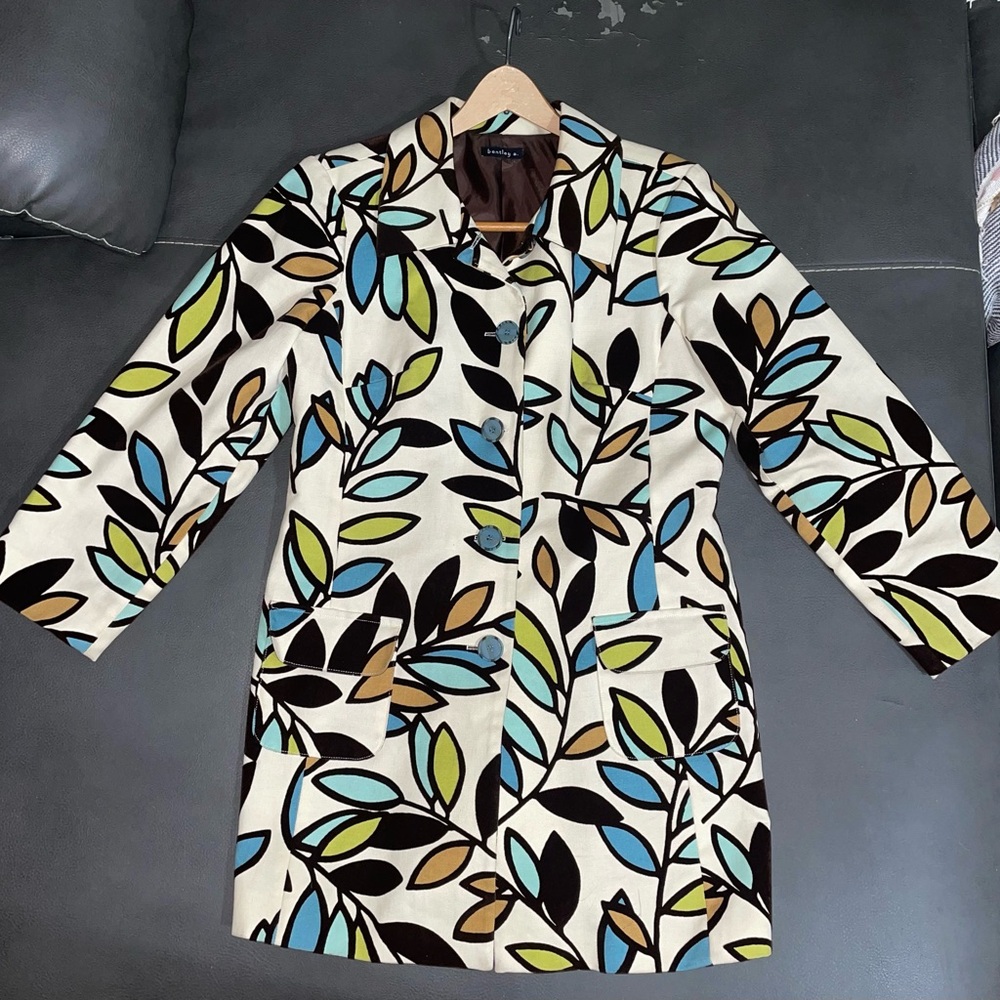 Bentley A. Leaf Print Coat – Size M